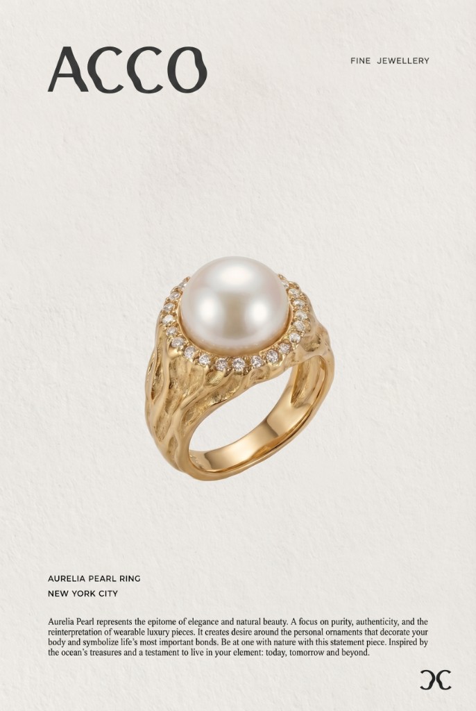 Acco Aurelia Pearl Ring editorial page — fine jewellery, New York City